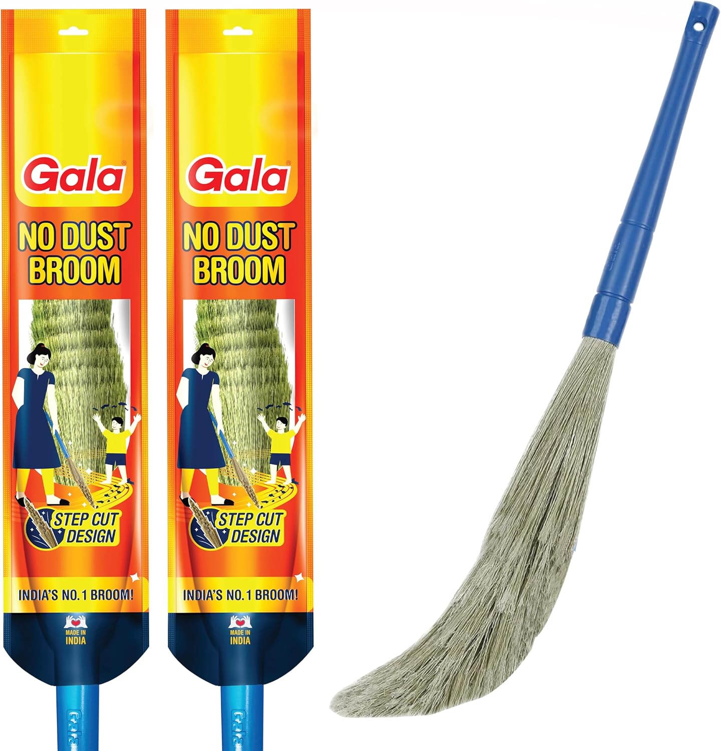 Gala No Dust Floor Broom (Freedom from New Broom Dust- Busan), 2 Count