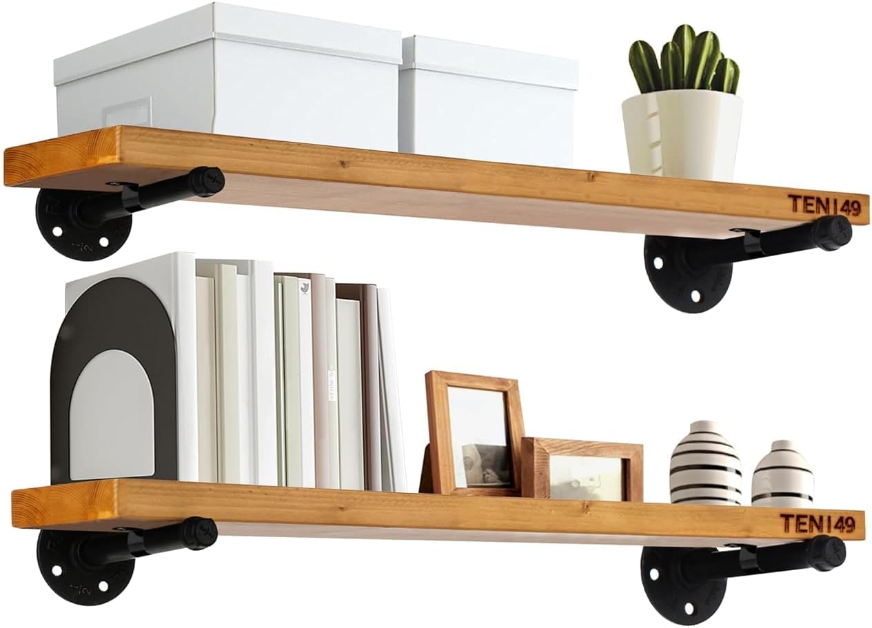 TEN49 Real Wood Rustic Floating Shelves