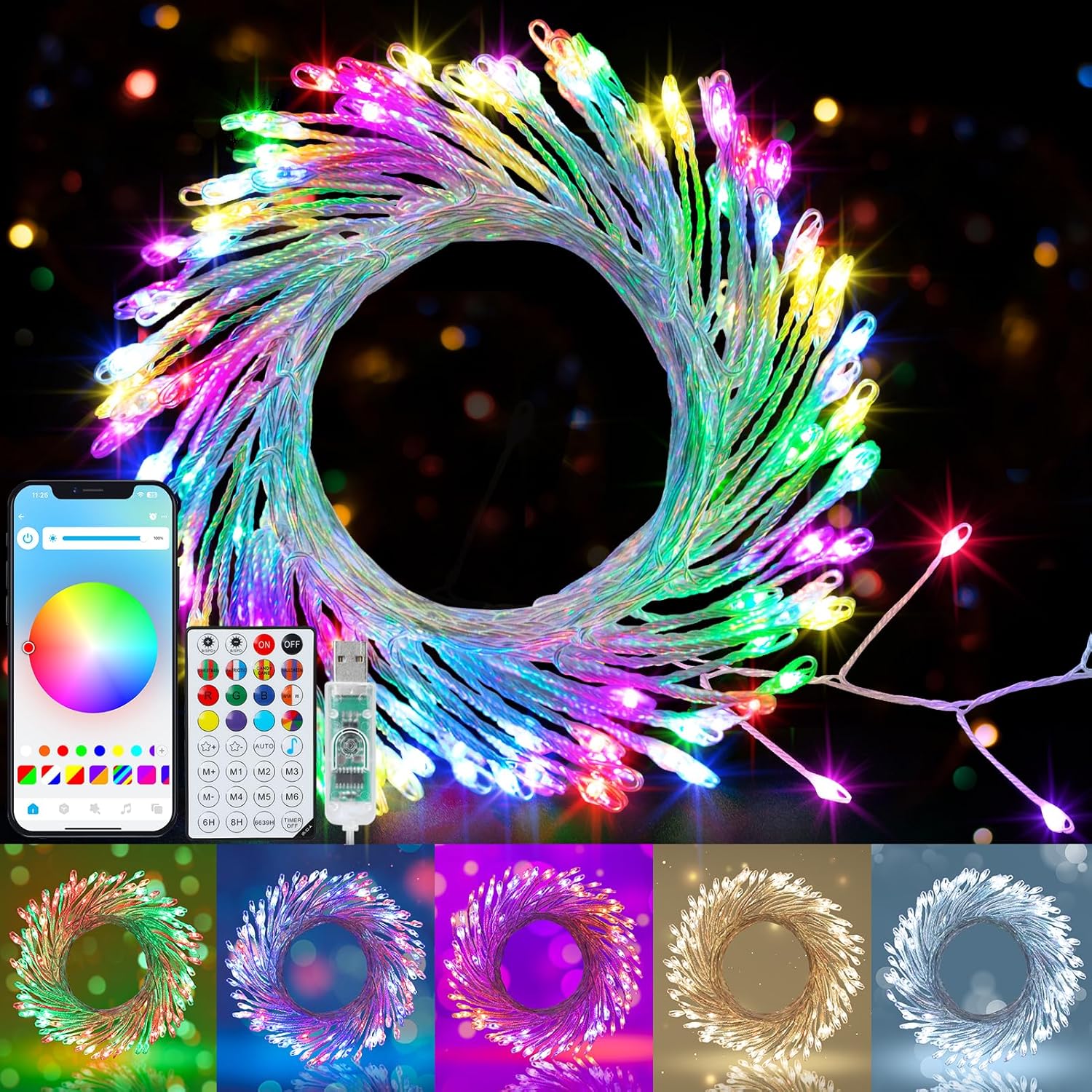 echosari Fairy Lights Plug in