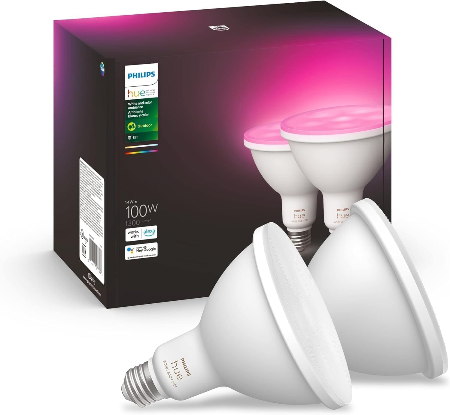 PHILIPS Hue Smart 100W PAR38 LED Bulb